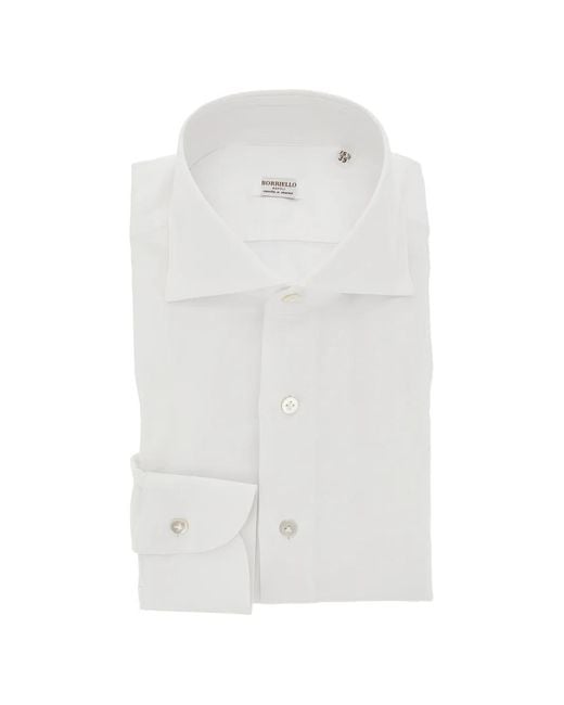 Borriello Button-Down Overhemd in het White voor heren