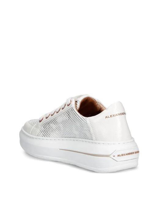Alexander Smith White Lancaster Logo-Plaque Sneakers