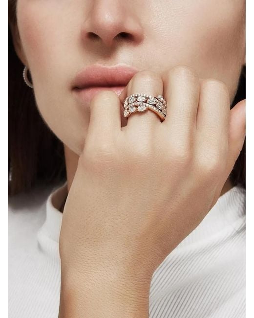 Jewels Aficionado 18Kt Roségouden Gedraaide Ring Met Diamant in het Natural