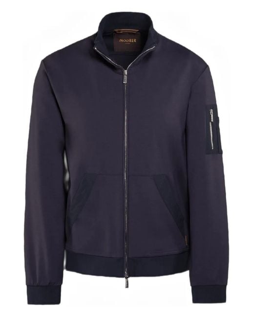 Maglione Con Zip E Tasca di Moorer in Blue da Uomo