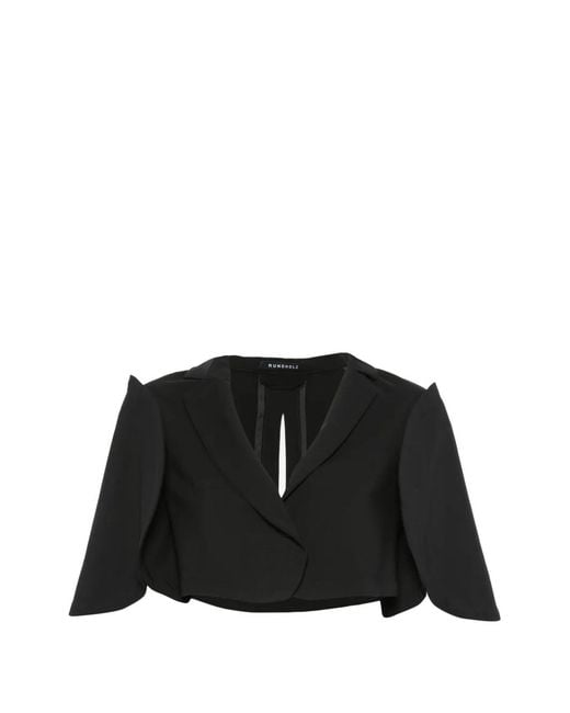 Rundholz Black Cropped Cape-Sleeve Jacket