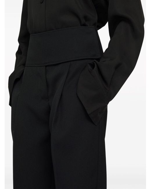 Jil Sander Black Belted Wool Cropped Trousers