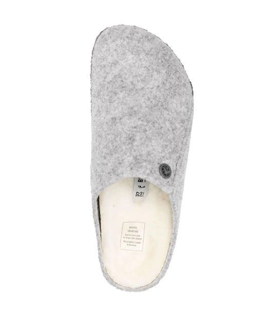 Birkenstock White Zermatt Felted Mules