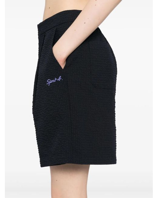 SPORT b. by agnès b. Black Seersucker Shorts