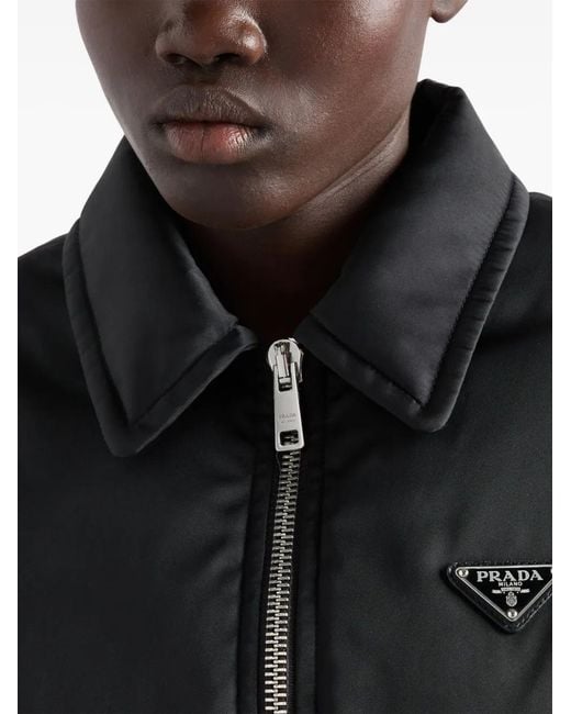 Prada Black Logo-Detail Belted Jacket
