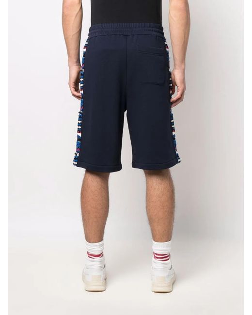 Missoni Blue Patterned Jacquard Cotton Shorts for men