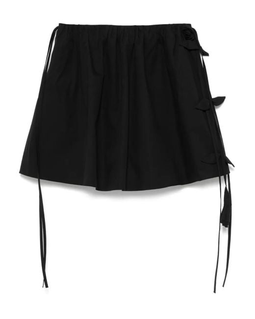 Minigonna Con Applicazione A Fiori di Blumarine in Black