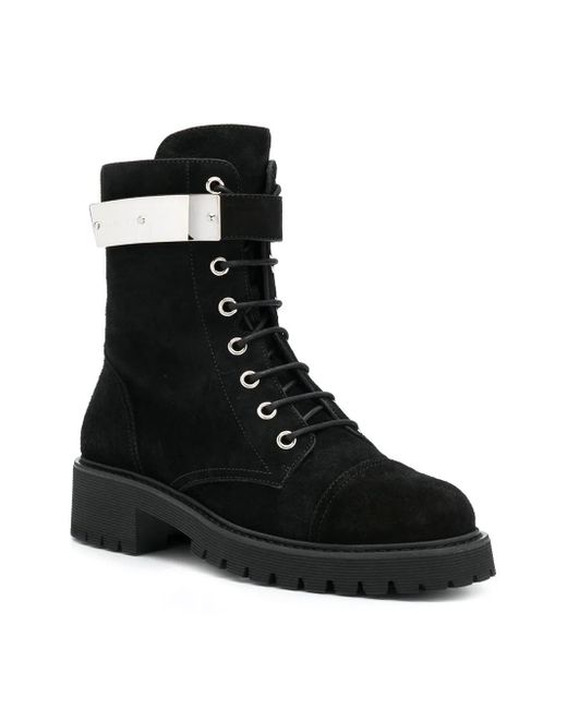 Giuseppe Zanotti Black Suede Leather Ankle Boots