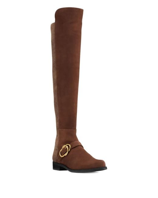 Stuart Weitzman Brown Siella Back-Stretch Boots