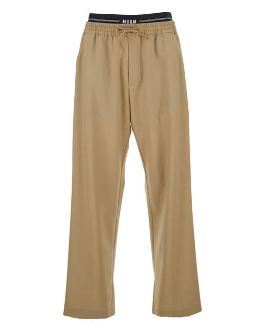 MSGM Hose mit elastischem Bund in Natural für Herren