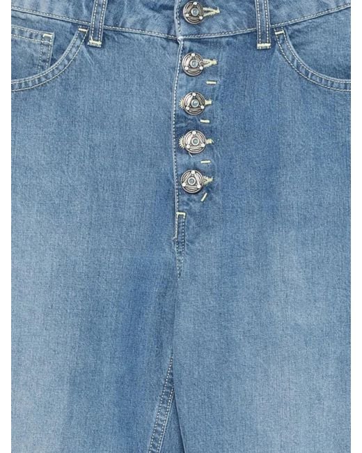 Dondup Blue Belt-Loop Buttoned Jeans