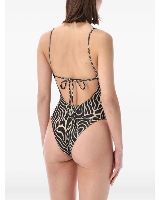 MATINEÉ White Lilly Zebra-Pattern Cut-Out Swimsuit