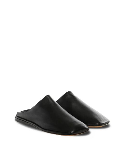 The Row Black Square-Toe Slides