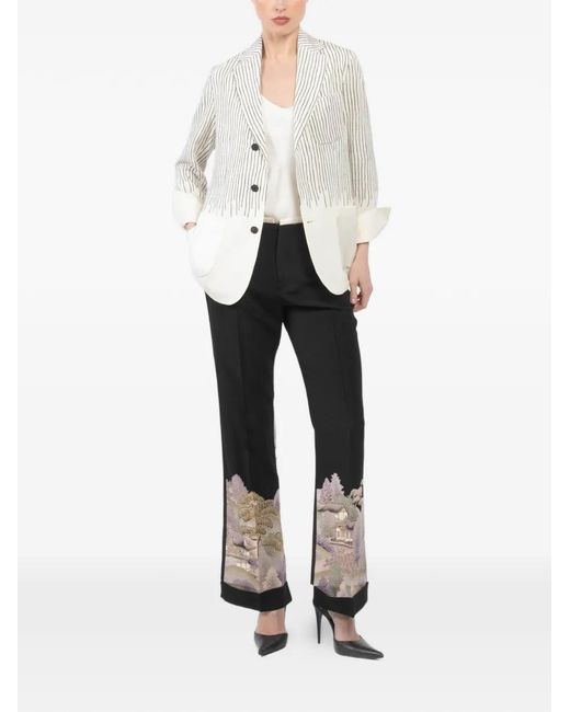 Ibrigu White Striped Jacket