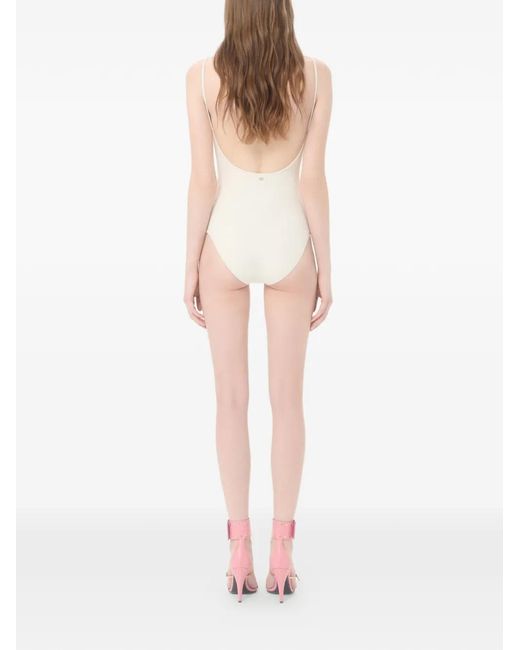 Valentino Garavani Pink One-Piece Swimsuit With Chez 1960 Print