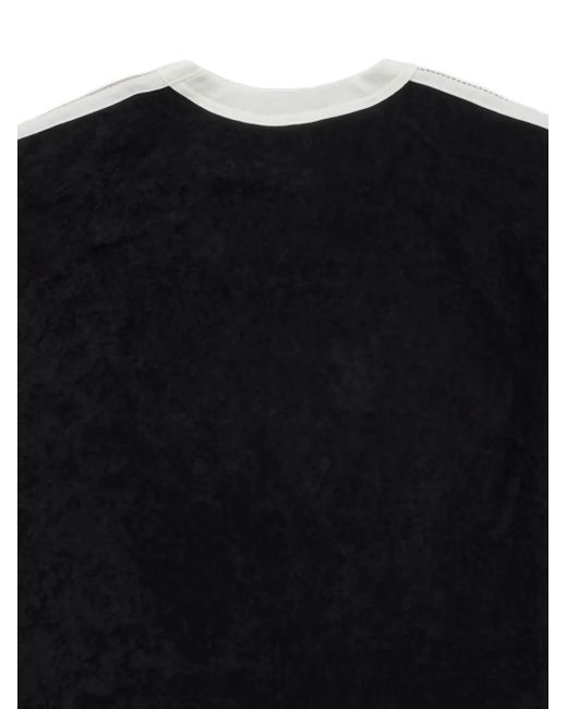 Sasquatchfabrix Black Stripe-Detail Velour T-Shirt for men
