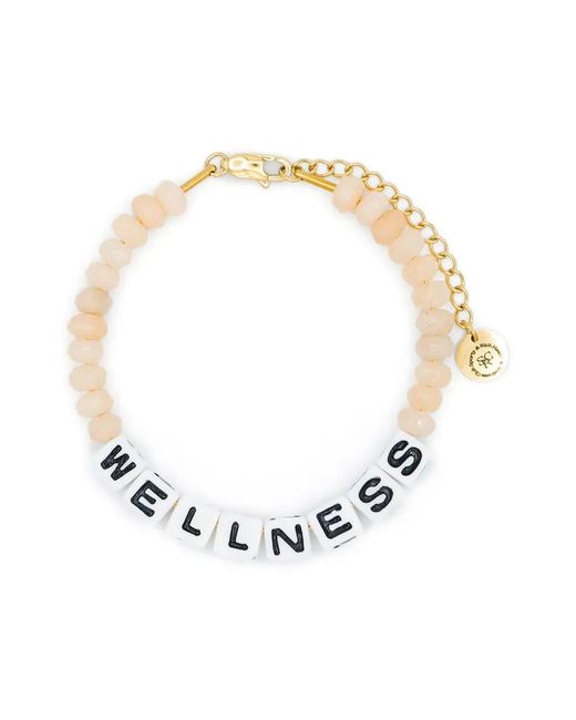 Sporty & Rich White Wellness Bead-Detail Bracelet