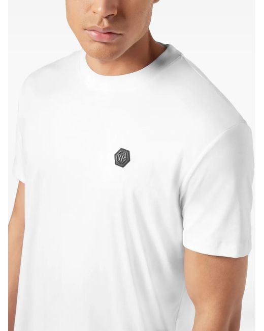 Philipp Plein T-Shirt Mit Logo-Patch in White für Herren