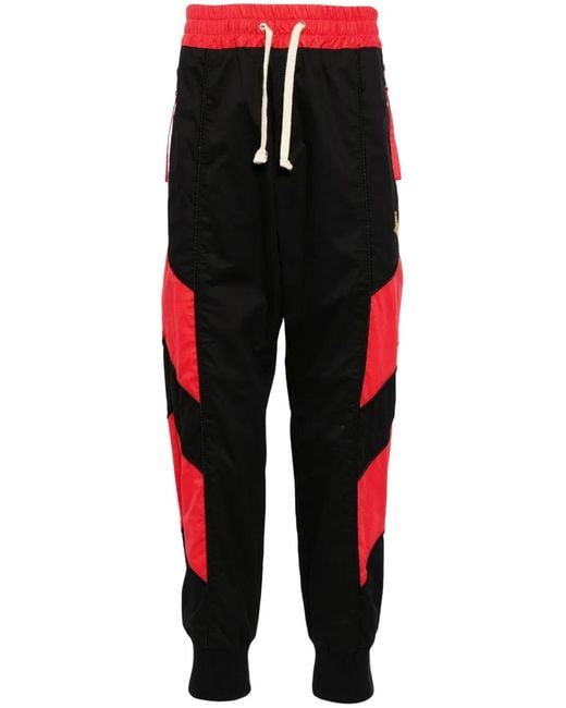 Vivienne Westwood Black Orb-Embroidery Cotton Track Pants for men