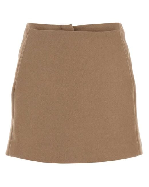 Fendi Brown Cappuccino Wool Pant-Skirt