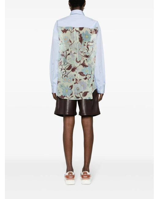 Stella McCartney Blue Floral Print Shirt