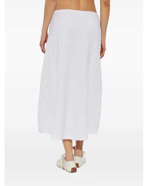Samsøe & Samsøe White Jupe Mi-Longue Sadaidy À Design Texturé