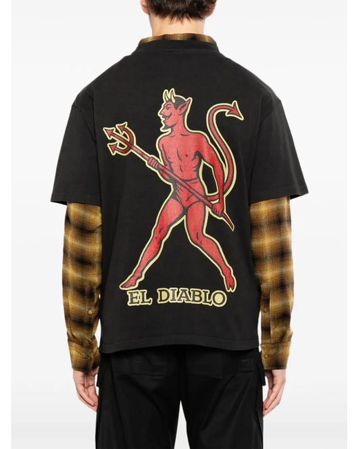 Melt Black Devil-Print T-Shirt for men