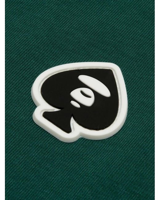 Aape By A Bathing Ape Green Raglan-Sleeve Logo-Patch T-Shirt for men