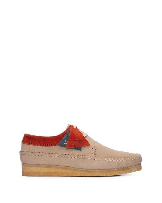 Clarks Brown Weaver Suede Lace-Up Derby Shoes for men