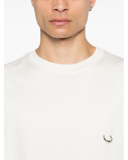 Mugler White Pierced T-Shirt for men