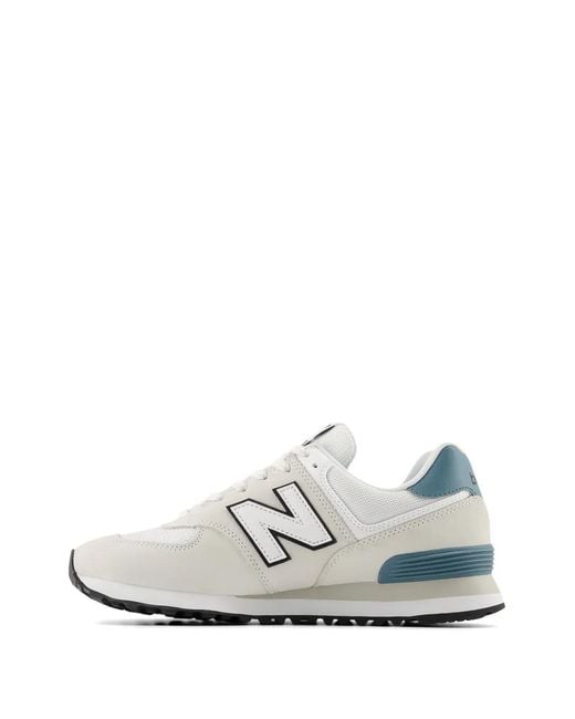 New Balance White Baskets À Empiècements Classiques