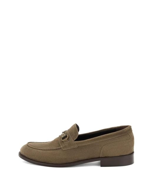 Boggi Gray Suede Horsebit Loafers for men