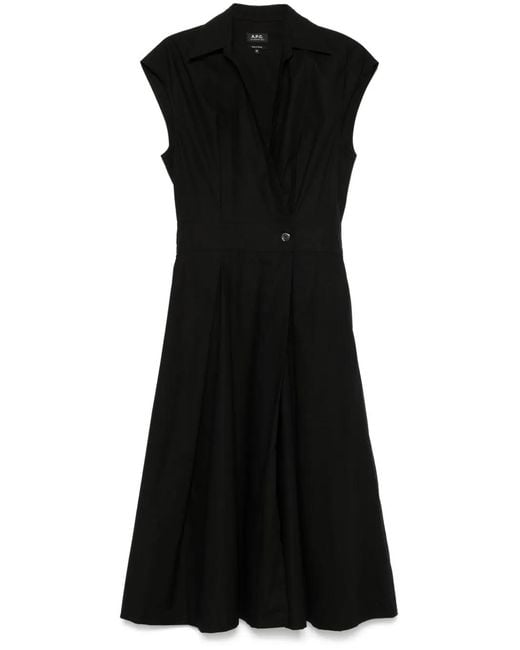 A.P.C. Black Athéna Midi Dress