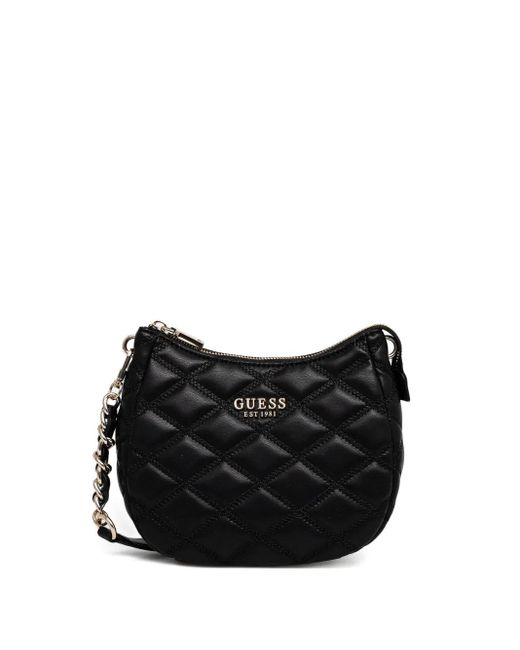 Guess Tamsin Quilted Shoulder Bag in Black | Lyst