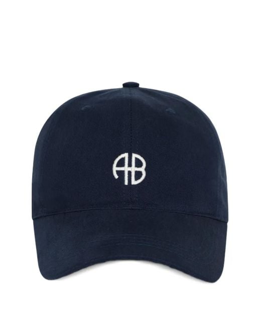 Anine Bing モノグラム キャップ Blue