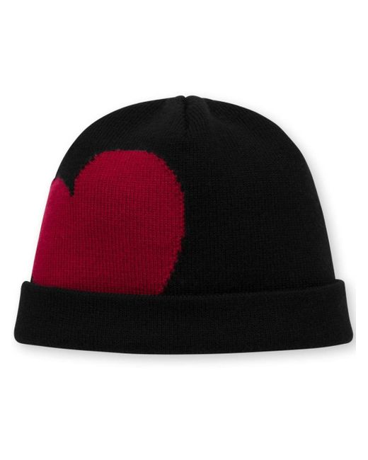 Moschino Red Heart-motif Intarsia-knit Beanie for men