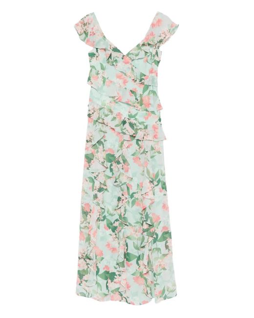 Eliza J Green Ruffled Floral Maxi Dress