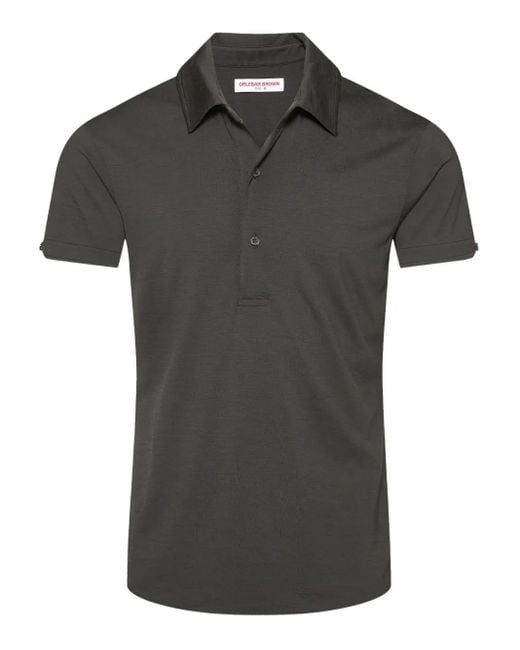 Orlebar Brown Black Sebastian Merino Polo Shirt for men