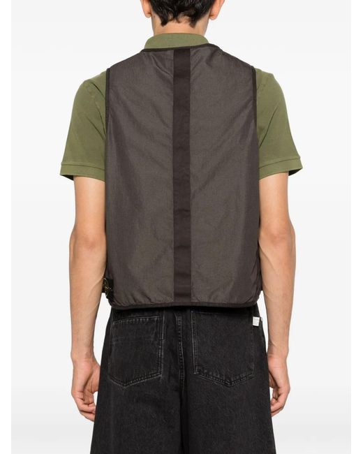 Stone Island Gray Pockets Zip Vest for men