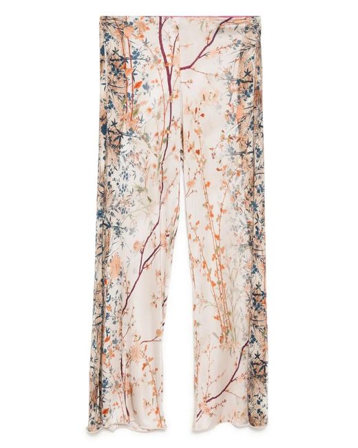 Pierre Louis Mascia Natural Illustration-Print Trousers