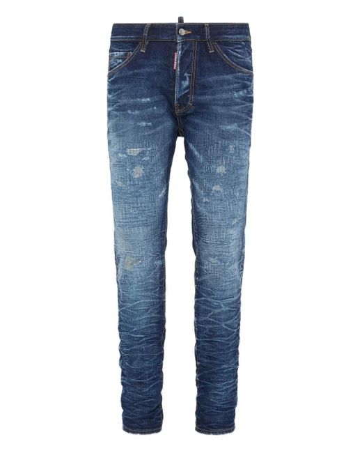 メンズ DSquared² ロゴパッチ ジーンズ Blue