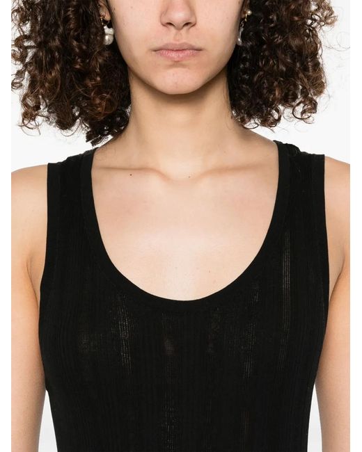 Bompard Black Ribbed Tank Top
