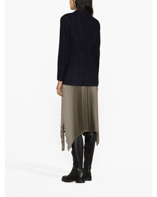 Fabiana Filippi Black Stripe-Detail Double-Breasted Blazer