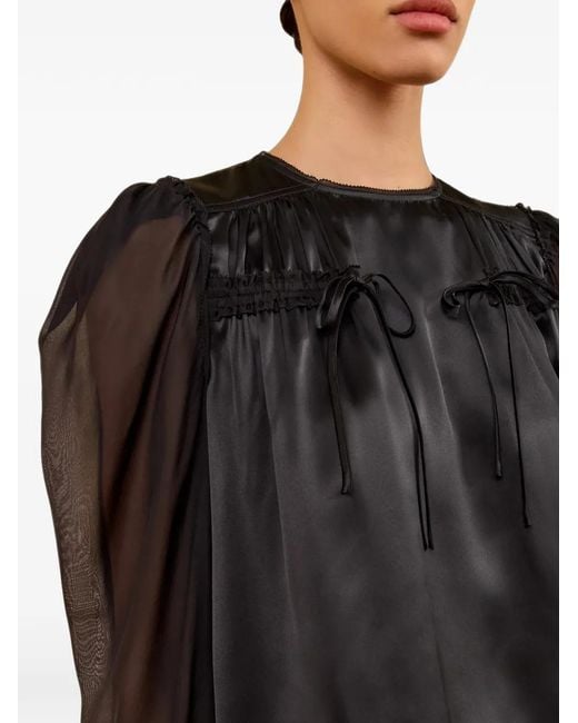 Ulla Johnson Black Odette Silk Blouse