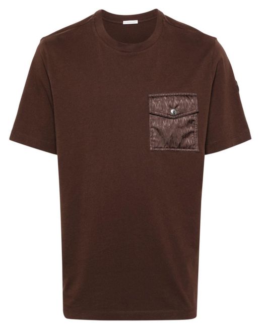 Moncler T-Shirt mit Logo-Patch in Brown für Herren