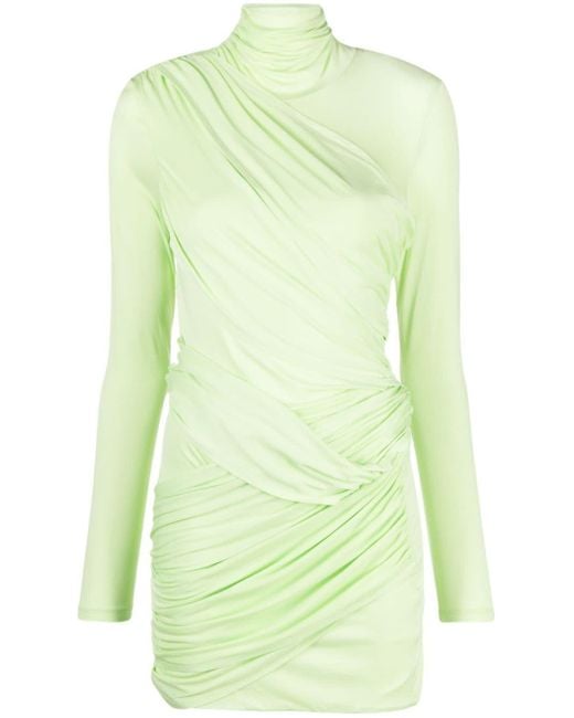 GAUGE81 Green Kores Draped-panel Mini Dress