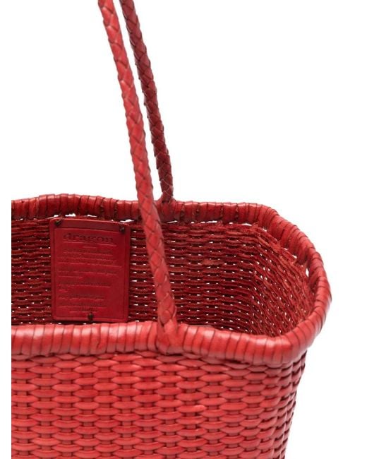 Dragon Diffusion Red Small Grace Basket Woven Tote Bag