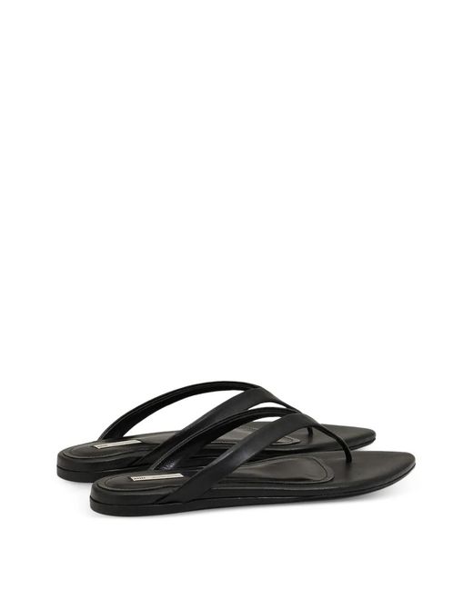 AMI Black Pointed-Toe Flat Sandals