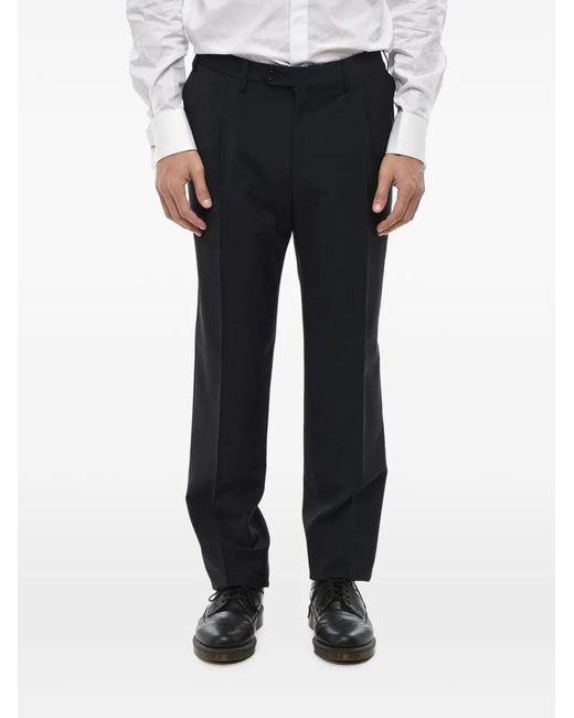 Corneliani Black Pressed-Crease Straight-Leg Trousers for men