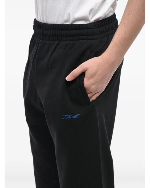 Off-White c/o Virgil Abloh Black Logo-Print Elasticated-Cuff Track Pants for men